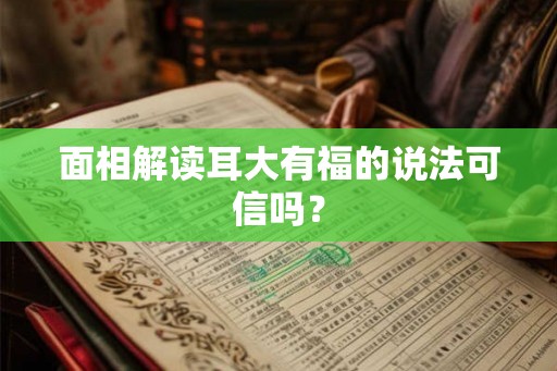 面相解读耳大有福的说法可信吗？