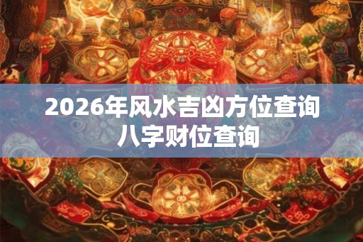 2026年风水吉凶方位查询  八字财位查询