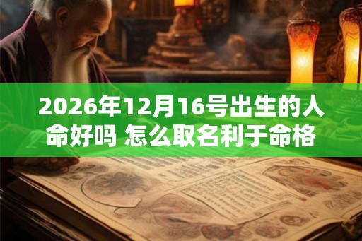 2026年12月16号出生的人命好吗 怎么取名利于命格