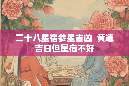 二十八星宿参星吉凶  黄道吉日但星宿不好