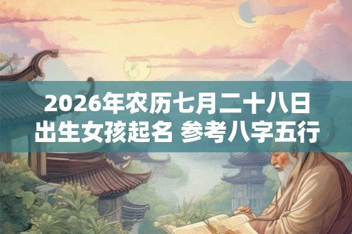 2026年农历七月二十八日出生女孩起名 参考八字五行