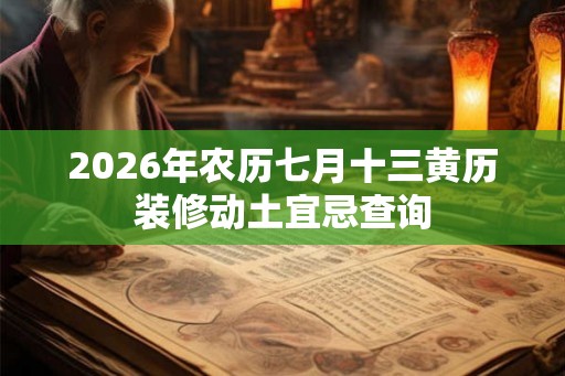 2026年农历七月十三黄历装修动土宜忌查询