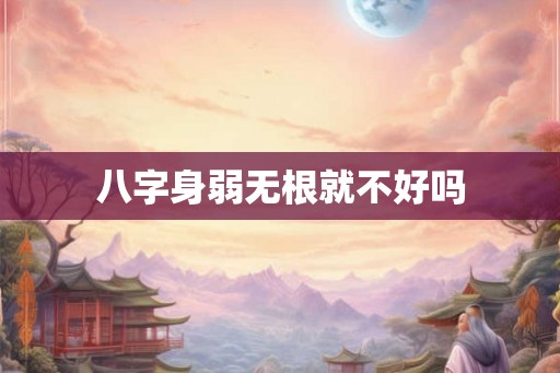 八字身弱无根就不好吗