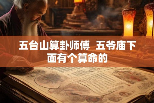 五台山算卦师傅  五爷庙下面有个算命的