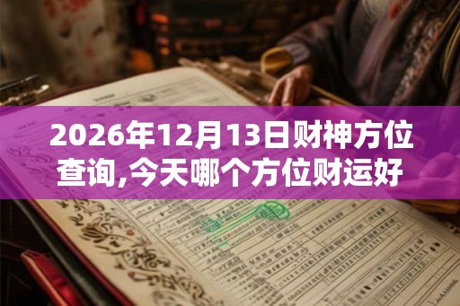 2026年12月13日财神方位查询,今天哪个方位财运好