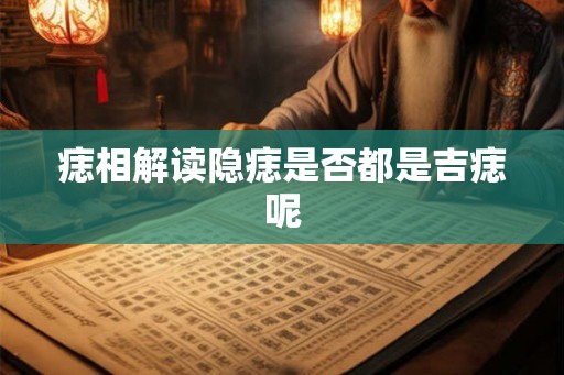 痣相解读隐痣是否都是吉痣呢