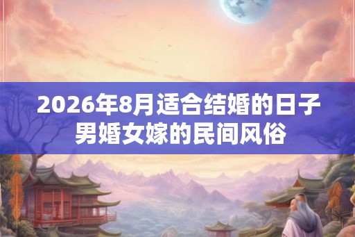 2026年8月适合结婚的日子 男婚女嫁的民间风俗 2026年8月适合结婚的日子 男婚女嫁的民间风俗