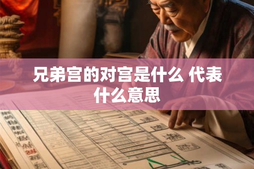 兄弟宫的对宫是什么 代表什么意思