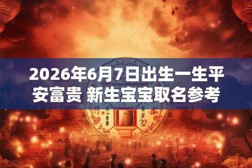 2026年6月7日出生一生平安富贵 新生宝宝取名参考