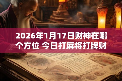 2026年1月17日财神在哪个方位 今日打麻将打牌财运方位