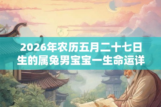 2026年农历五月二十七日生的属兔男宝宝一生命运详解