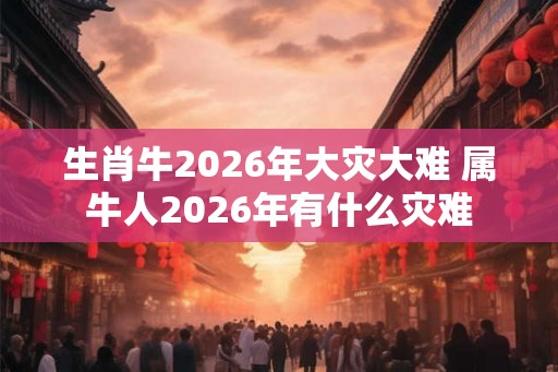 生肖牛2026年大灾大难 属牛人2026年有什么灾难