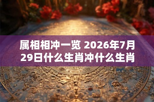 属相相冲一览 2026年7月29日什么生肖冲什么生肖