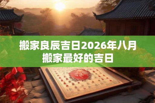搬家良辰吉日2026年八月搬家最好的吉日