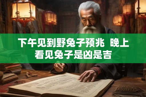 下午见到野兔子预兆  晚上看见兔子是凶是吉