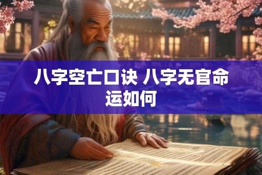 八字空亡口诀 八字无官命运如何