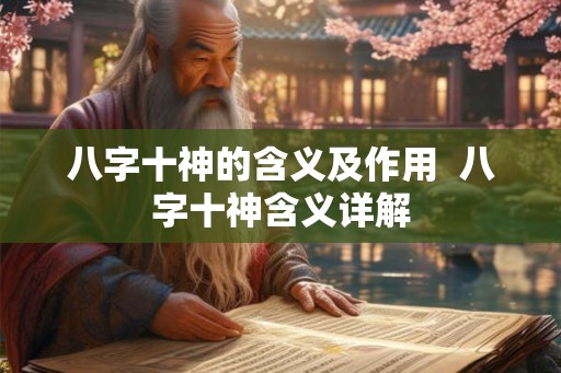 八字十神的含义及作用  八字十神含义详解