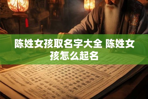 陈姓女孩取名字大全 陈姓女孩怎么起名