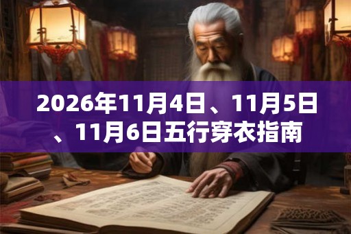 2026年11月4日、11月5日、11月6日五行穿衣指南