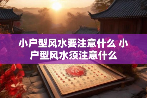 小户型风水要注意什么 小户型风水须注意什么