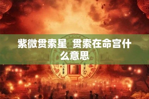 紫微贯索星  贯索在命宫什么意思