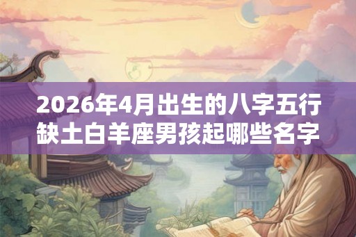 2026年4月出生的八字五行缺土白羊座男孩起哪些名字好