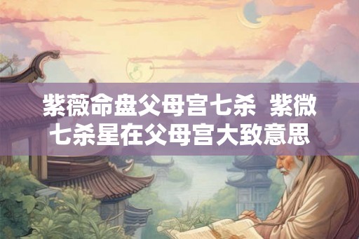 紫薇命盘父母宫七杀  紫微七杀星在父母宫大致意思