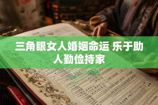 三角眼女人婚姻命运 乐于助人勤俭持家