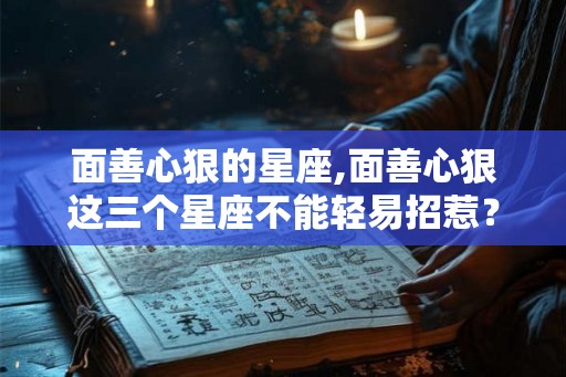 面善心狠的星座,面善心狠这三个星座不能轻易招惹？