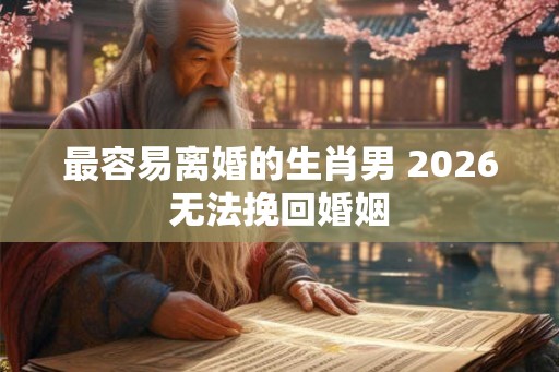 最容易离婚的生肖男 2026无法挽回婚姻