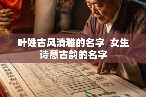 叶姓古风清雅的名字  女生诗意古韵的名字