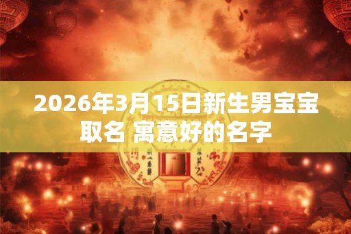 2026年3月15日新生男宝宝取名 寓意好的名字