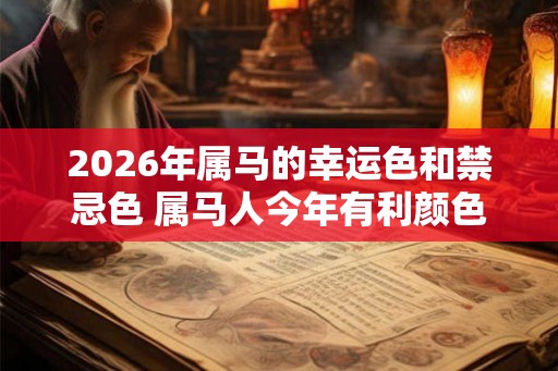 2026年属马的幸运色和禁忌色 属马人今年有利颜色有哪些 2026年属马的幸运色和禁忌色 属马人今年有利颜色有哪些