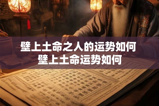 壁上土命之人的运势如何 壁上土命运势如何