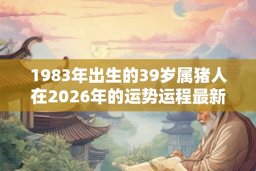 1983年出生的39岁属猪人在2026年的运势运程最新大全 1983年出生的39岁属猪人在2026年的运势运程最新大全