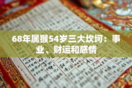 68年属猴54岁三大坎坷：事业、财运和感情