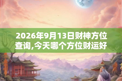 2026年9月13日财神方位查询,今天哪个方位财运好