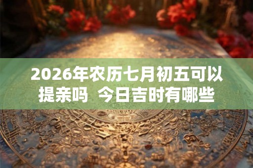 2026年农历七月初五可以提亲吗  今日吉时有哪些
