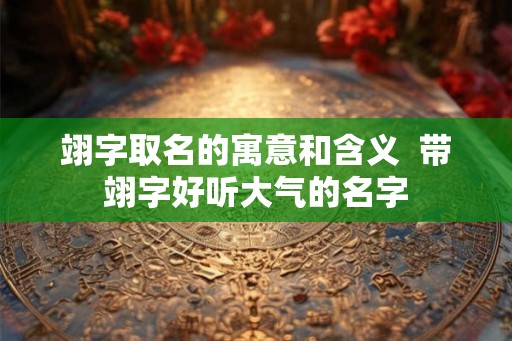翊字取名的寓意和含义  带翊字好听大气的名字