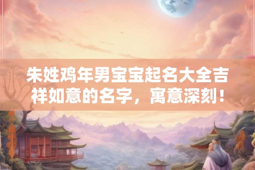 朱姓鸡年男宝宝起名大全吉祥如意的名字，寓意深刻！