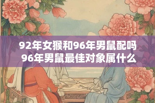 92年女猴和96年男鼠配吗 96年男鼠最佳对象属什么