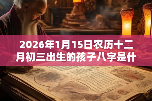2026年1月15日农历十二月初三出生的孩子八字是什么