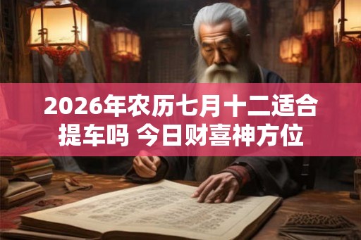2026年农历七月十二适合提车吗 今日财喜神方位