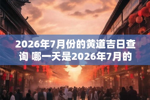 2026年7月份的黄道吉日查询 哪一天是2026年7月的黄道吉日 2026年7月份的黄道吉日查询 哪一天是2026年7月的黄道吉日