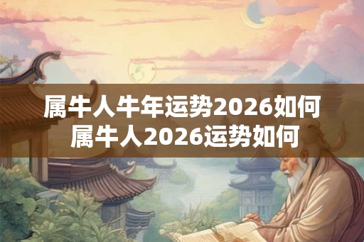 属牛人牛年运势2026如何 属牛人2026运势如何