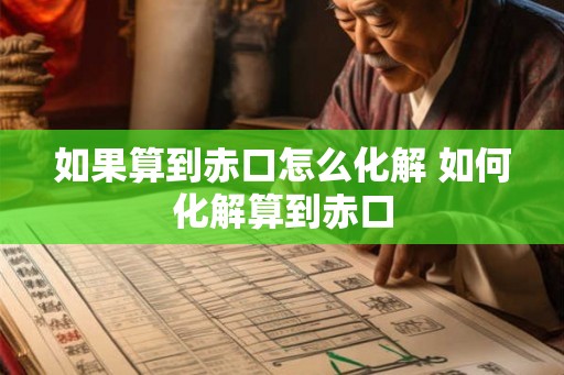 如果算到赤口怎么化解 如何化解算到赤口