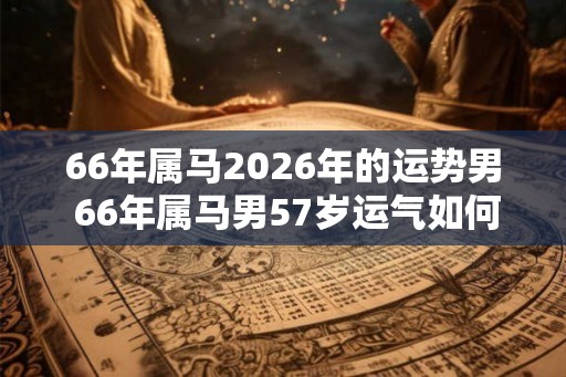 66年属马2026年的运势男 66年属马男57岁运气如何