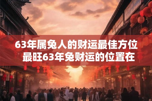 63年属兔人的财运最佳方位  最旺63年兔财运的位置在哪