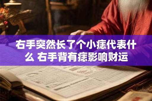 右手突然长了个小痣代表什么 右手背有痣影响财运