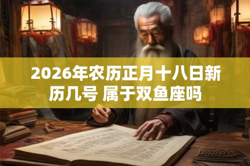 2026年农历正月十八日新历几号 属于双鱼座吗